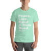 "Peace. Love. Weed & Moree Weed." Strawberry Fields Short-Sleeve Unisex T-Shirt - Image 15