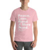 "Peace. Love. Weed & Moree Weed." Strawberry Fields Short-Sleeve Unisex T-Shirt - Image 16