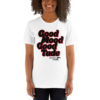 "Good Mood Good Tube" Black/Red Strawberry Fields Short-Sleeve Unisex T-Shirt - Image 2