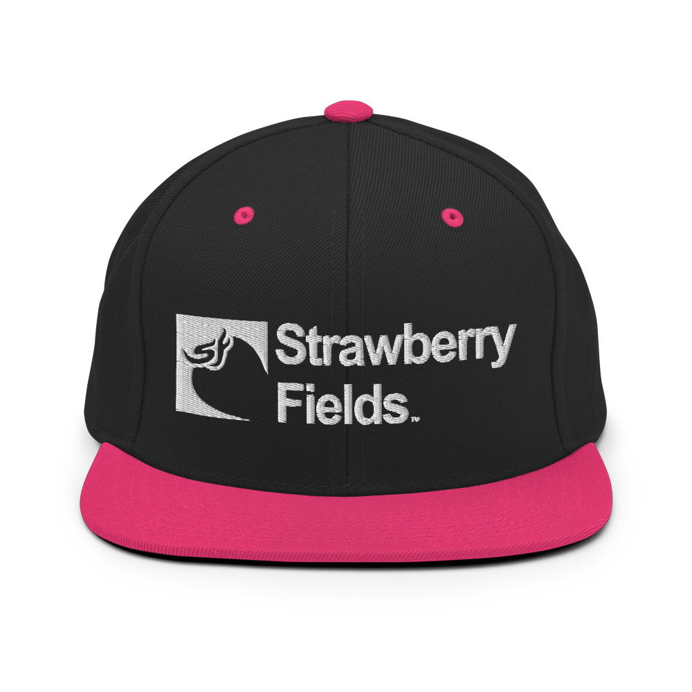 Strawberry Snapback Logo\' Hat \'White - Strawberry Fields Fields